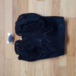 Goddess Black Lace Longline / Corset Strapless / Convertible Bra GD0689BK 44DD